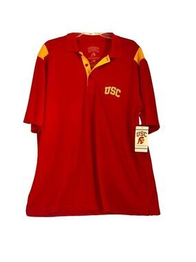 USC SPORTS Red & Yellow Men's Polo Shirt, Size XL
